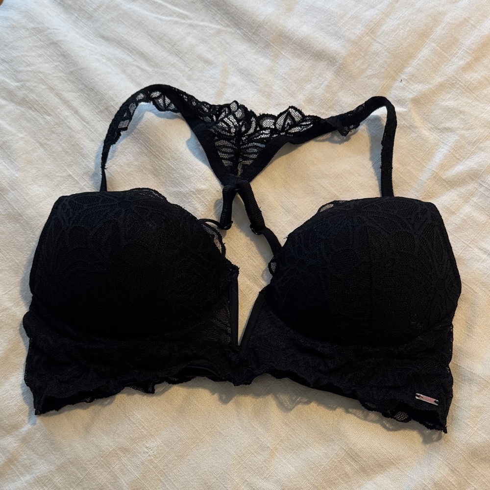 PINK Elegant Black Lace Bralette